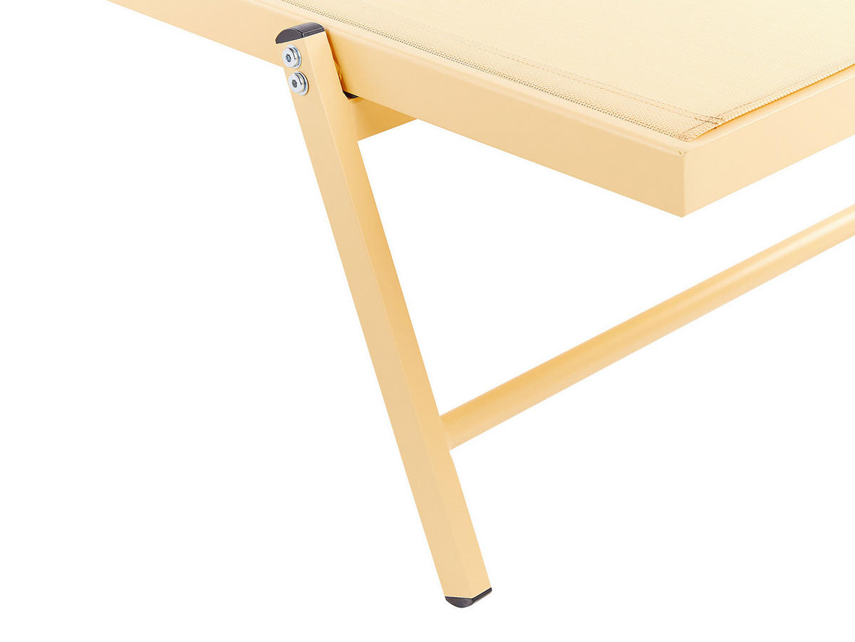 GARTENLIEGE Gelb Portofino - Goldfarben, Metall (198/107/65cm) - Beliani
