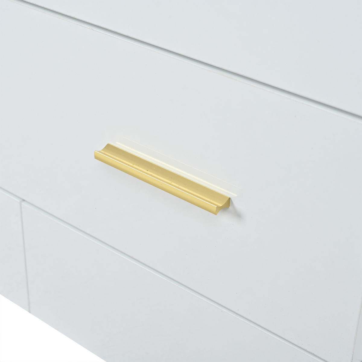 LOWBOARD in Weiß, TV Schrank mit LED, Offenen Stauraum und Schubladen, 152/35/40cm, für Wohnzimmer - Weiß, Holzwerkstoff (152/40/35cm) - STILVORA