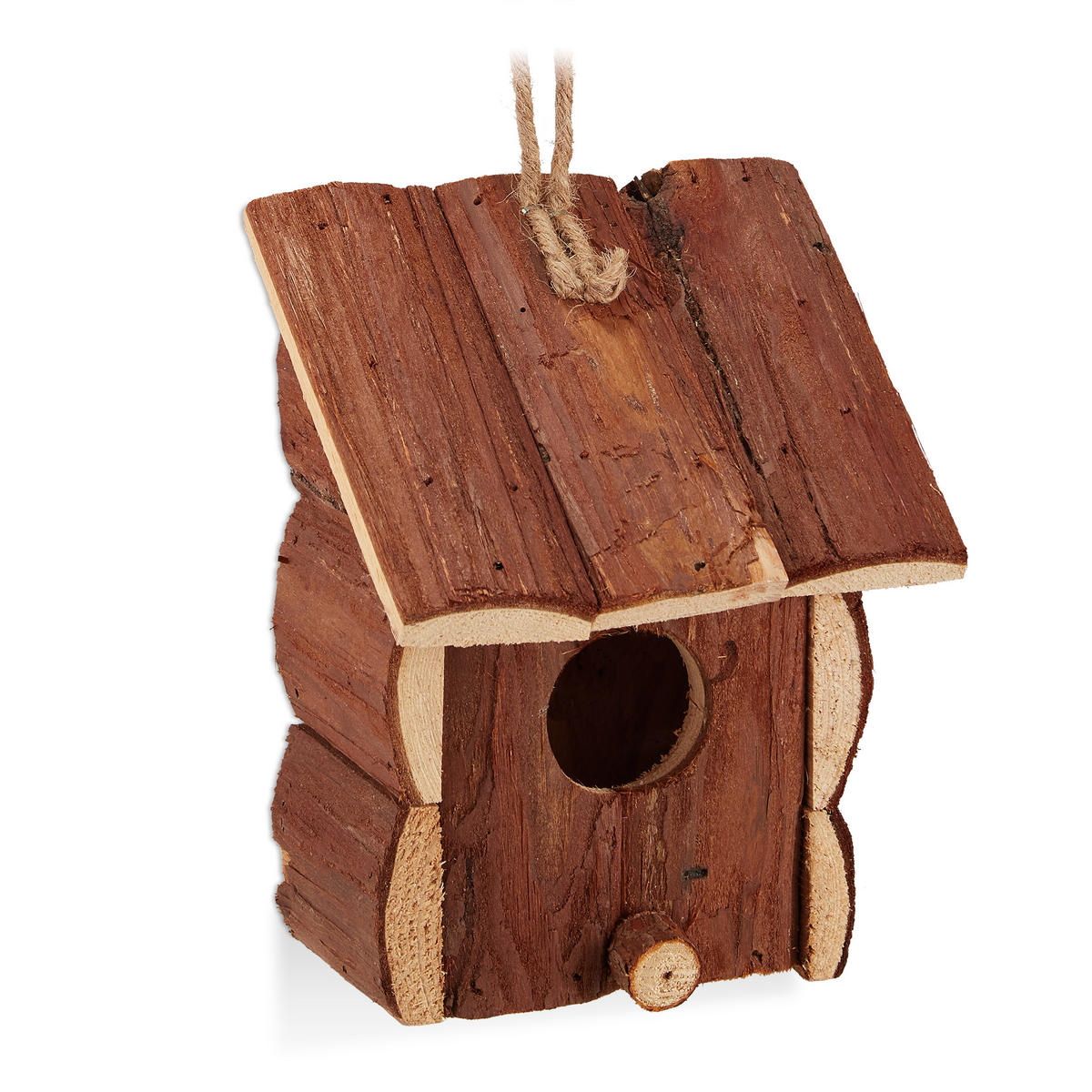 VOGELHAUS - Dunkelbraun, Holz (12/16.5/9.5cm) - Relaxdays