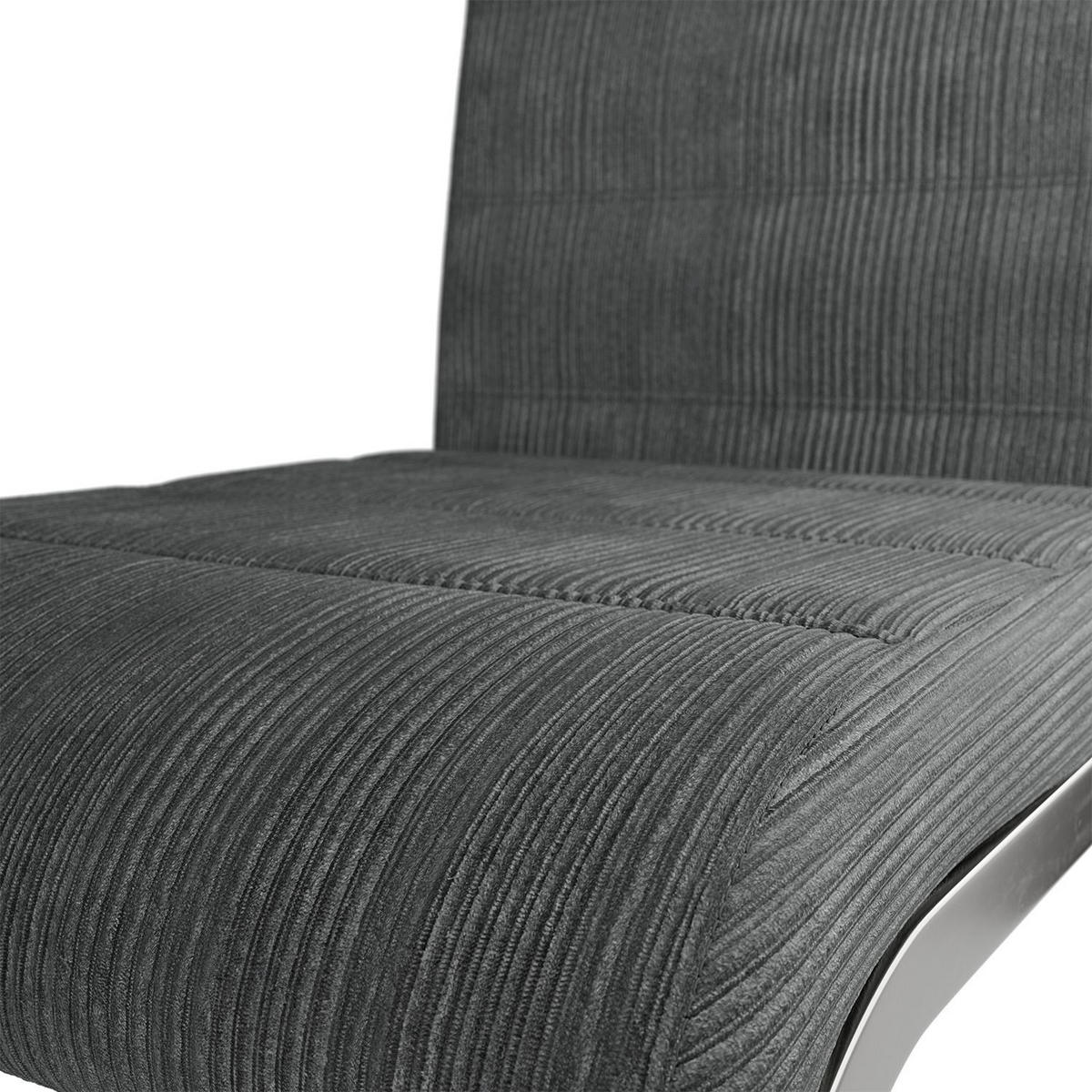 SCHWINGSTUHL Vegas dunkelgrau Cord (4er Set) - Dunkelgrau, Textil (41/101/52cm) - Juskys
