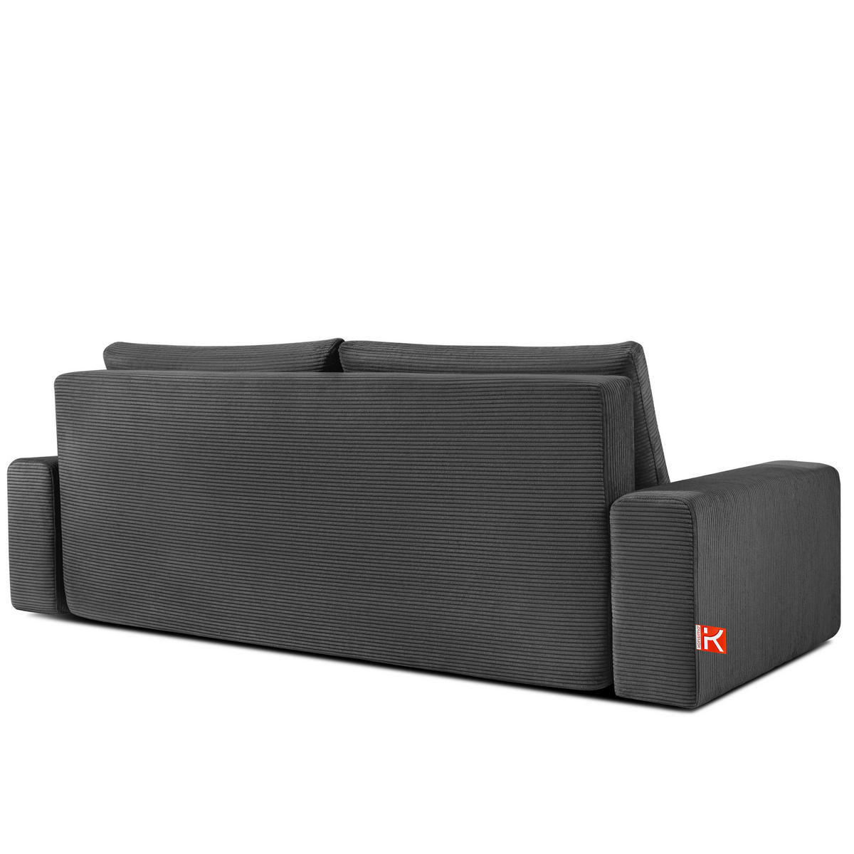 3-SITZER SCHLAFSOFA MOLLIS, Corduroy, Grau - Grau, Holz/Holzwerkstoff (250/93/108cm) - KONSIMO®