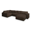 WOHNLANDSCHAFT VELAMI L-S Braun Kordstoff mit Schlaffunktion - Braun, Holz (365/83/194cm) - MASSENO