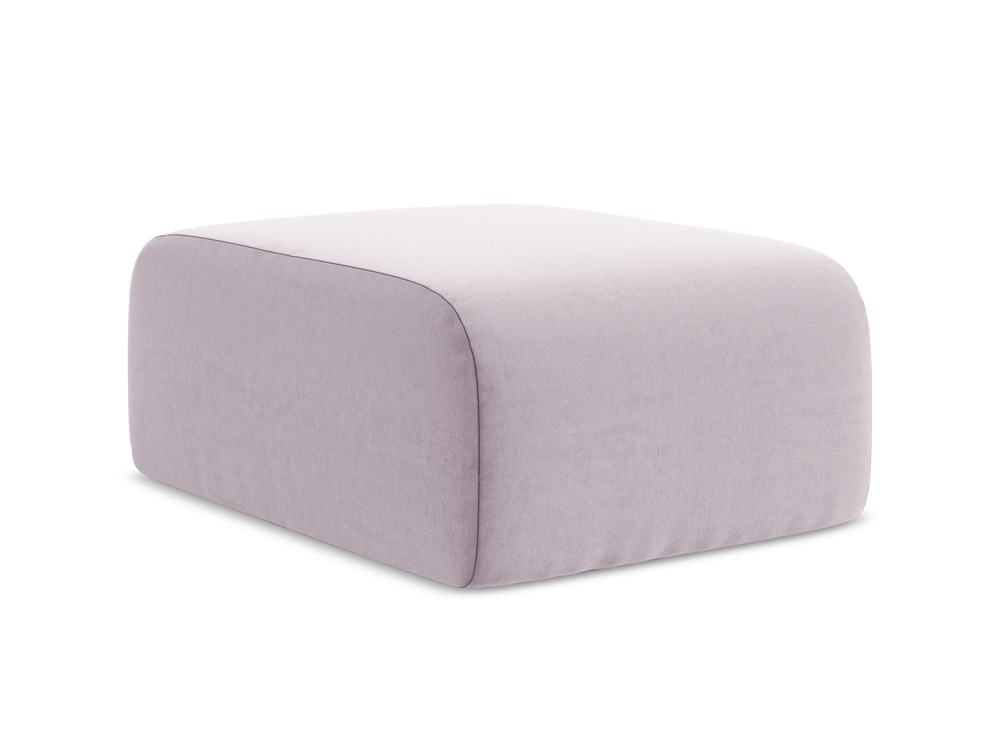 POUF Samt Stoff Violett - Flieder/Schwarz, Holzwerkstoff/Kunststoff (72/42/94cm) - Makamii