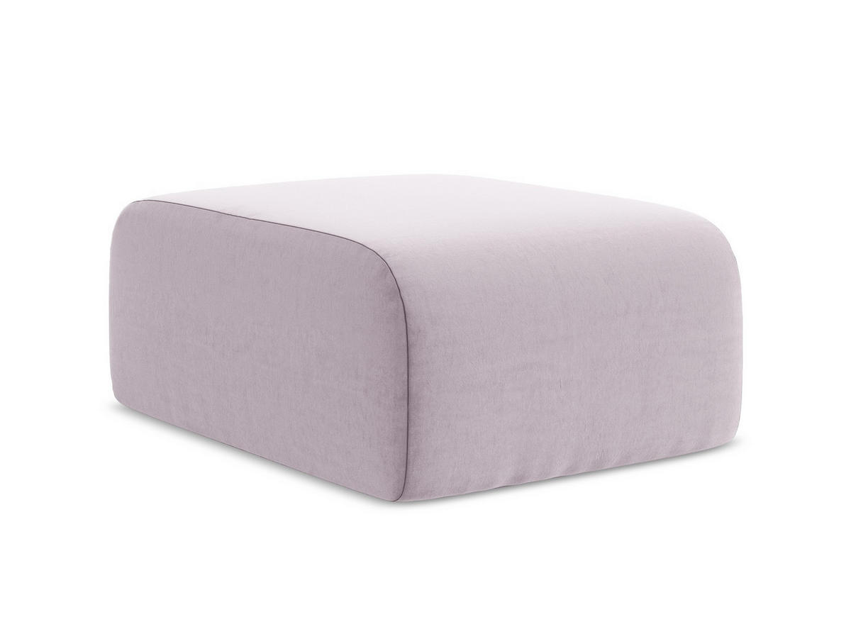 POUF Samt Stoff Violett - Flieder/Schwarz, Holzwerkstoff/Kunststoff (72/42/94cm) - Makamii