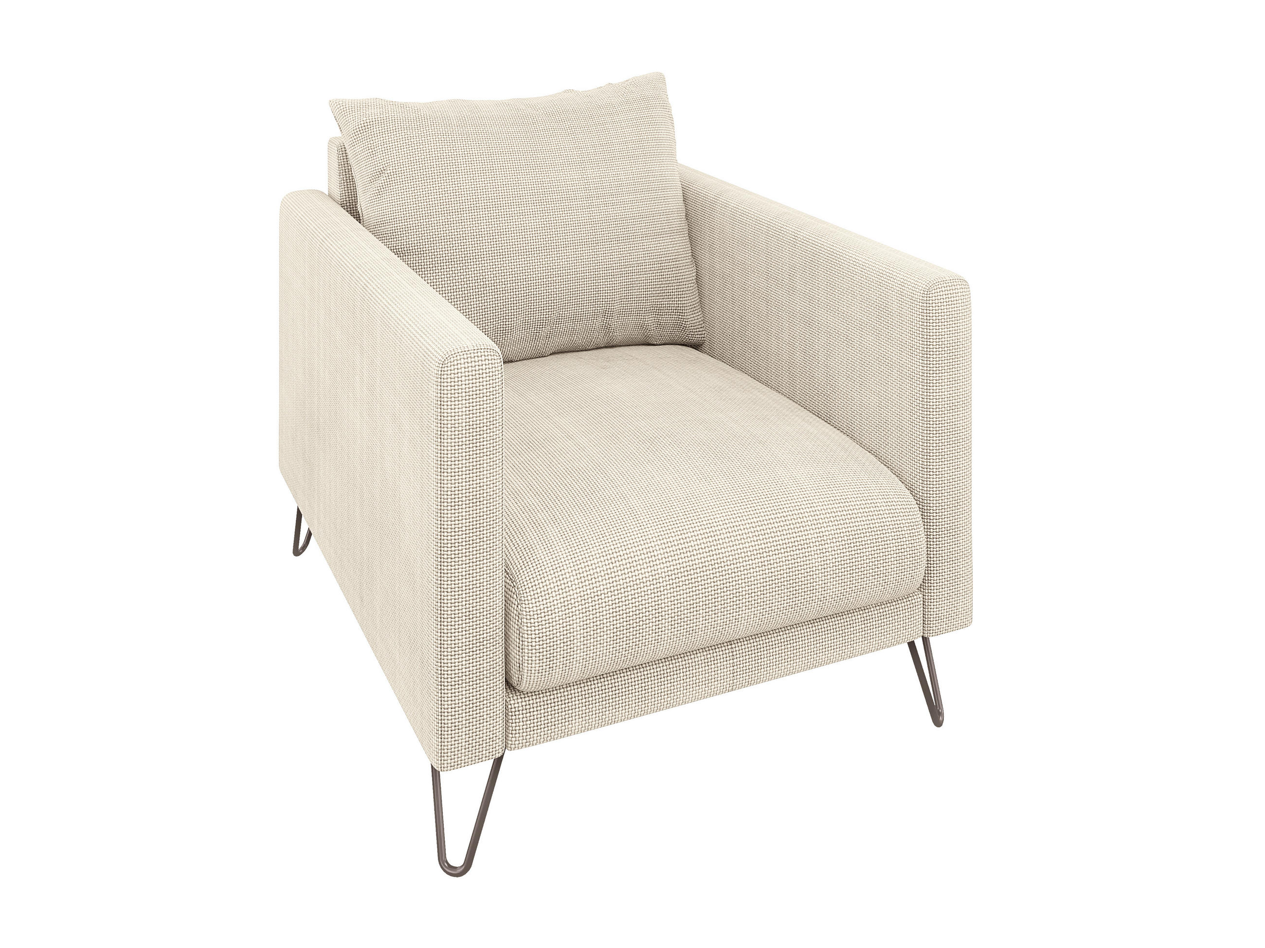 SESSEL Harmony Beige Chenille - Beige/Schwarz, Holz/Textil (80/85/100cm) - S-Style Möbel