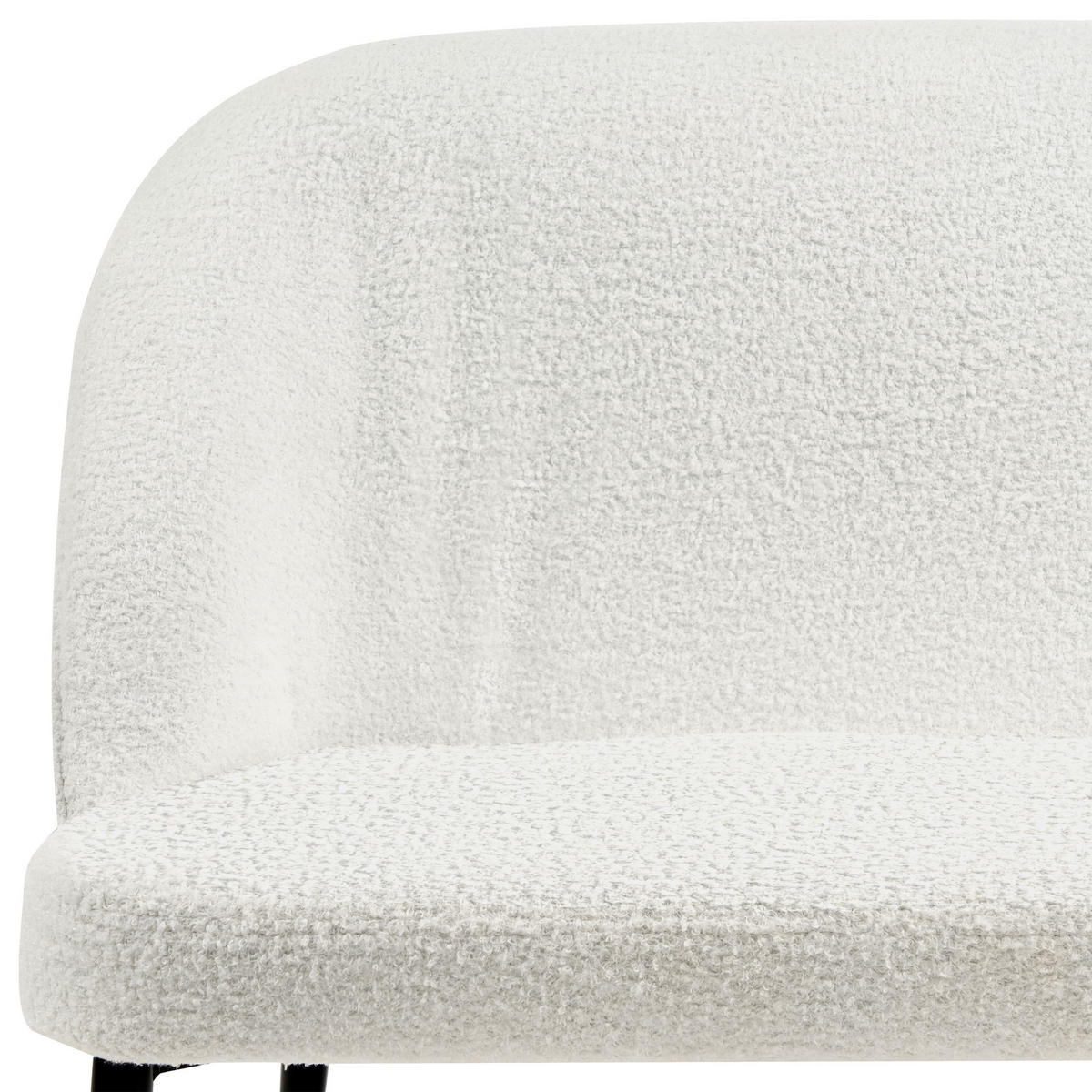 2-SITZER-KÜCHENSOFA Bouclé weiß Osby - Schwarz/Weiß, Textil (130/85/49cm) - Beliani