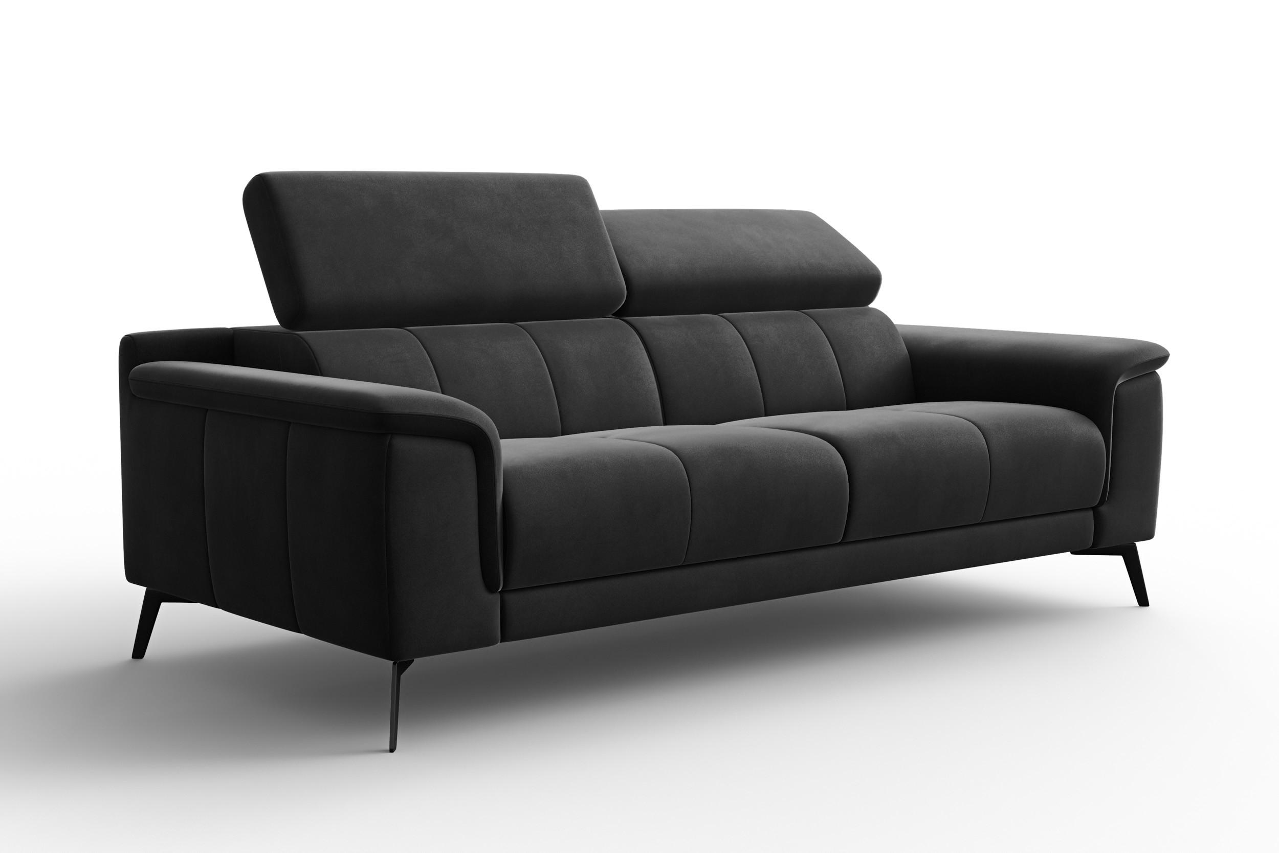 Courtois Laville Sofa Schwarz 212x82x103 cm