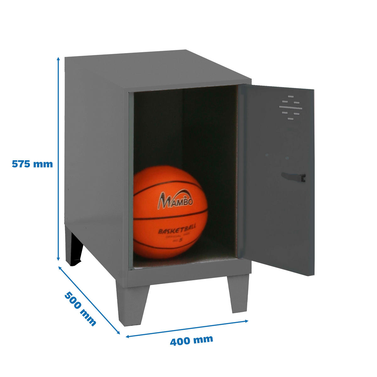 SCHLIESSFACHWÜRFEL Amego HxBxT 57,5x40x50 cm Mit Standfüße Anthrazit-Anthrazit Spind - Anthrazit, Metall (40/57.5/50cm) - PROREGAL