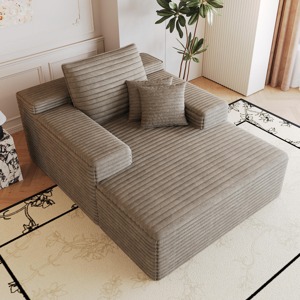 SCHLAFSOFA DE-34763 mit tiefer Sitzfläche Camel - Sandfarben, Textil (159/60/115cm) - ComfortXL