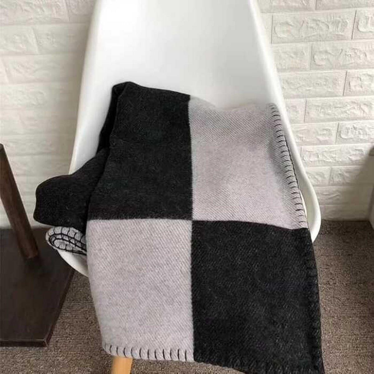 WOHNZIMMERDECKE - 130 x 180 cm - Schwarz - Schwarz, Textil (130/180cm)
