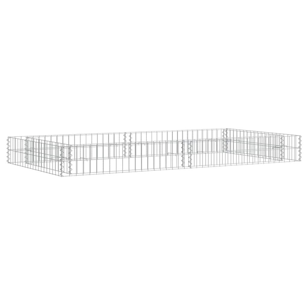 GABIONEN-HOCHBEET Verzinkter Stahl 200x100x20 cm - Silberfarben, Metall (100/20/200cm) - furnicato