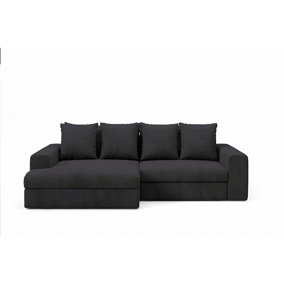 ECKSOFA Paola 3 Sitzplätze Schwarz - Schwarz, Holz (272/167cm) - Petits-meubles