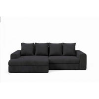 ECKSOFA Paola 3 Sitzplätze Schwarz - Schwarz, Holz (272/167cm) - Petits-meubles