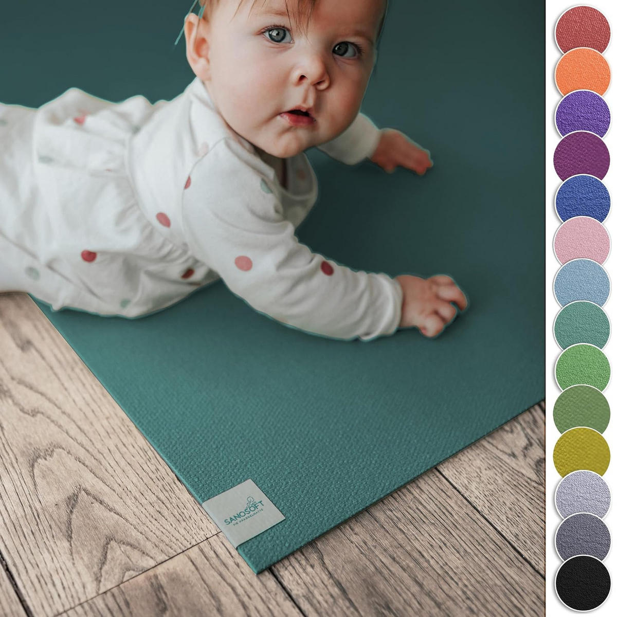 KRABBELMATTE 60cm X 140cm Petrol - Petrol, Textil (60/140cm) - Sanosoft