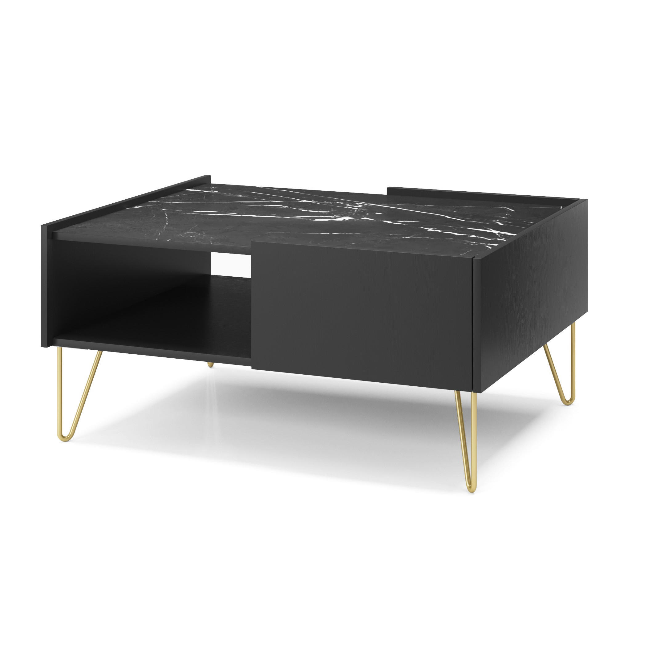 COUCHTISCH ARMONIA 97/45/65 cm Graphitfarben - Graphitfarben, Holzwerkstoff (65/97/45cm) - MASSENO