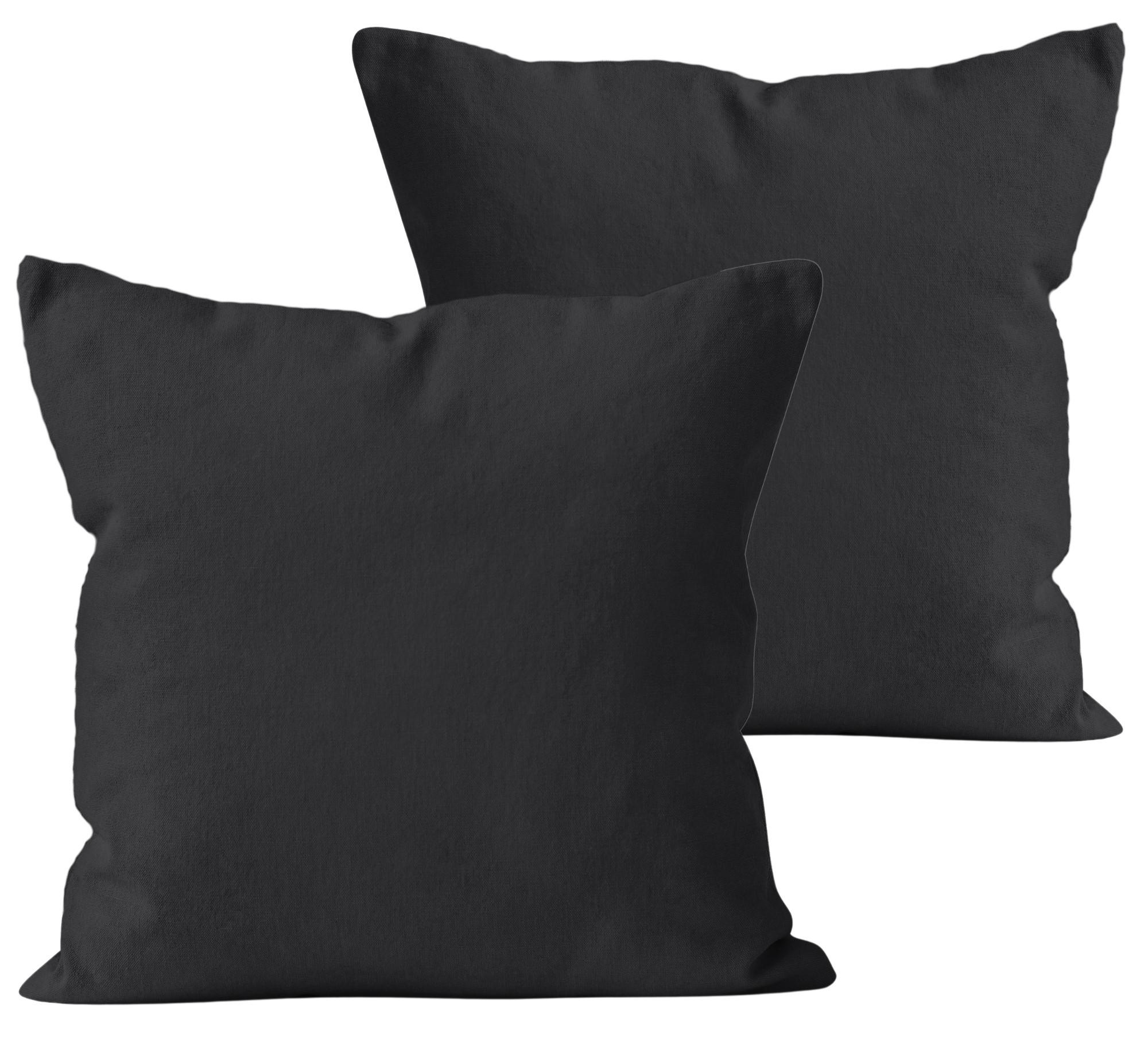 KISSENBEZUG 40x40 cm aus 100% Baumwolle, Kissenhülle Schwarz Uni - Schwarz, Textil (40/40cm) - Carpe Sonno
