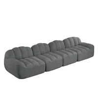 SOFA modular Eckform Granular Fleece Grey - Grau, Kunststoff (104/79/366cm) - Meubliv