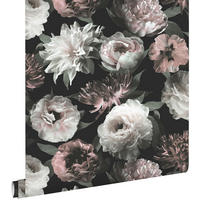 TAPETE Blumen 53 cm x 10.05 m - Schwarz, Papier (53/1000cm) - ESTAhome