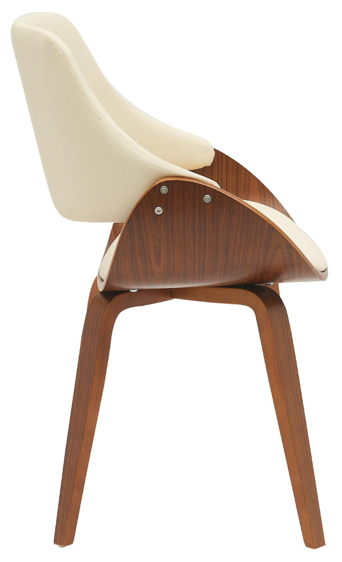 ESSZIMMERSTUHL Lederlook walnuss/creme - Walnussfarben/Creme, Holz/Textil (52/86/54cm) - CLP