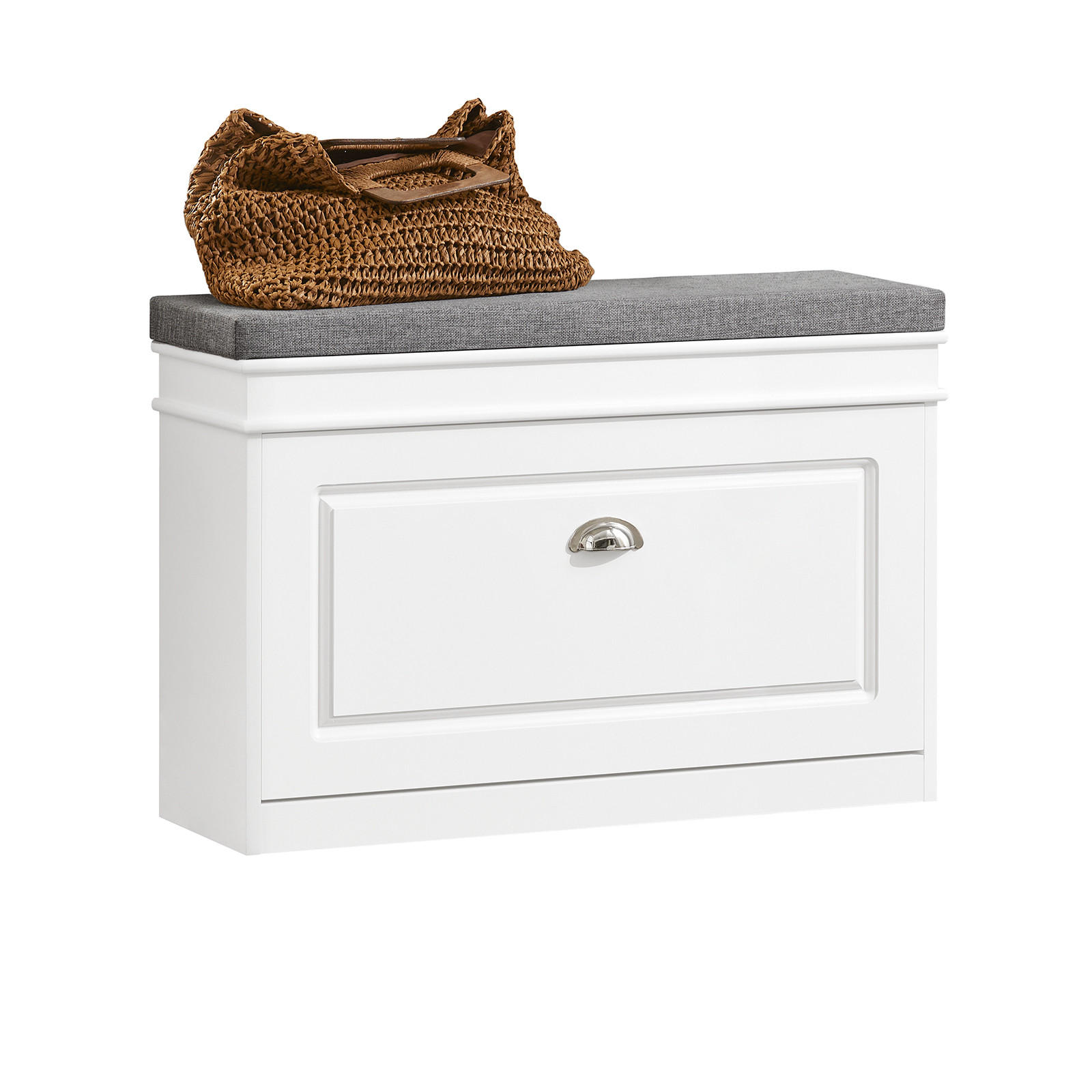 SCHUHBANK Weiß - Weiß, Holzwerkstoff (75/51/24cm) - SoBuy