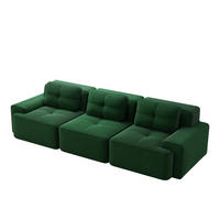 3-SITZER-SOFA DE-34113 modular rahmenlos mit Tiefsitz Grün - Grün, Textil (104/69/293cm) - ComfortXL