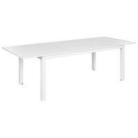 GARTENTISCH 180-240/90 cm Kunststoff Weiß Skaloma - Weiß, Metall (180/90/74cm) - Beliani