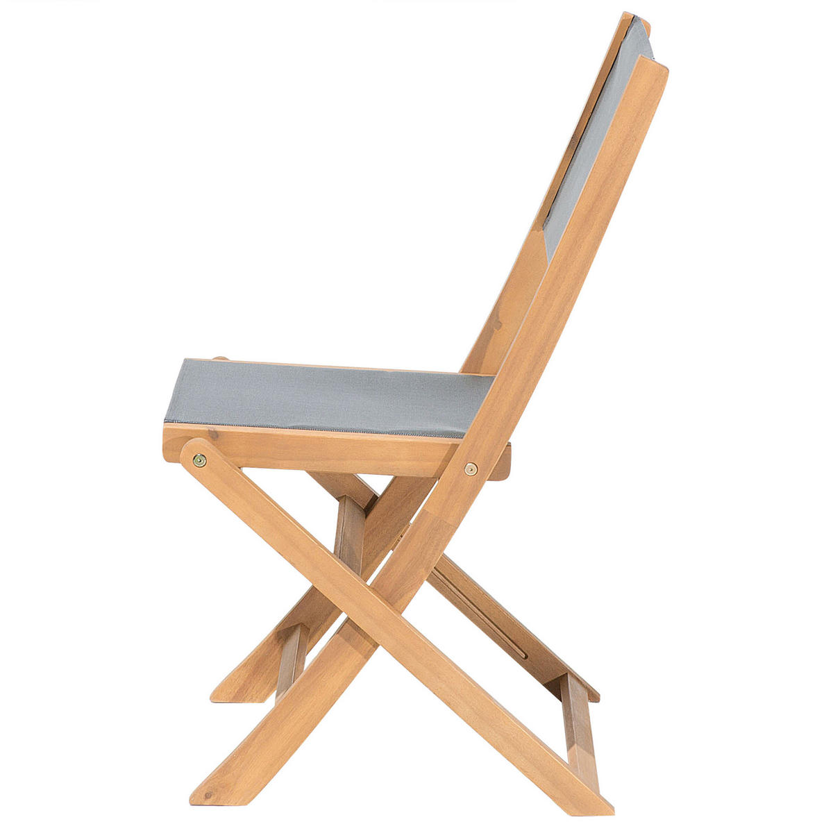 GARTENMÖBEL SET 8-Sitzer Akazienholz hellbraun 8-Sizer Textilbespannung grau Cesana - Hellbraun/Grau, Holz - Beliani