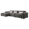 ECKSOFA L Form Jughlio Grau 331/165/75 cm Links mit Schlaffunktion - Schwarz/Grau, Kunststoff/Textil (165/331cm) - AX Living