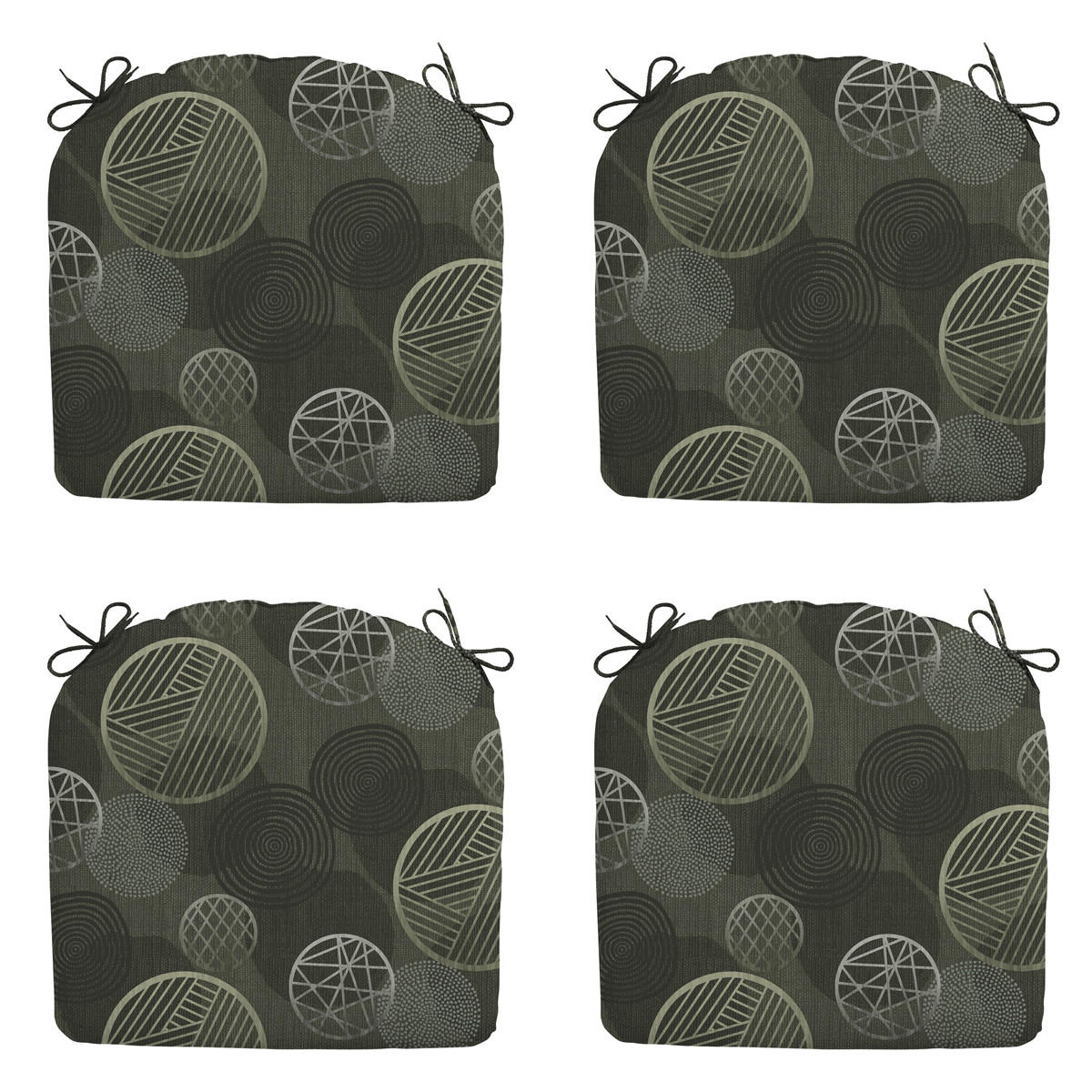 SITZKISSEN Kreis 46/48 cm 4er-Set - Grün, Textil (48/4/46cm) - Madison