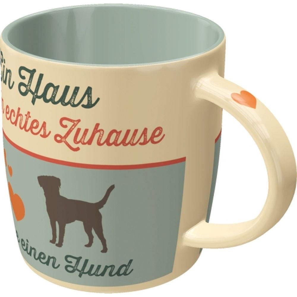 KAFFEETASSE 330 ml PfotenSchild Ein Haus ist kein echtes Zuhause - Multicolor, Keramik (0.33L) - Nostalgic-Art