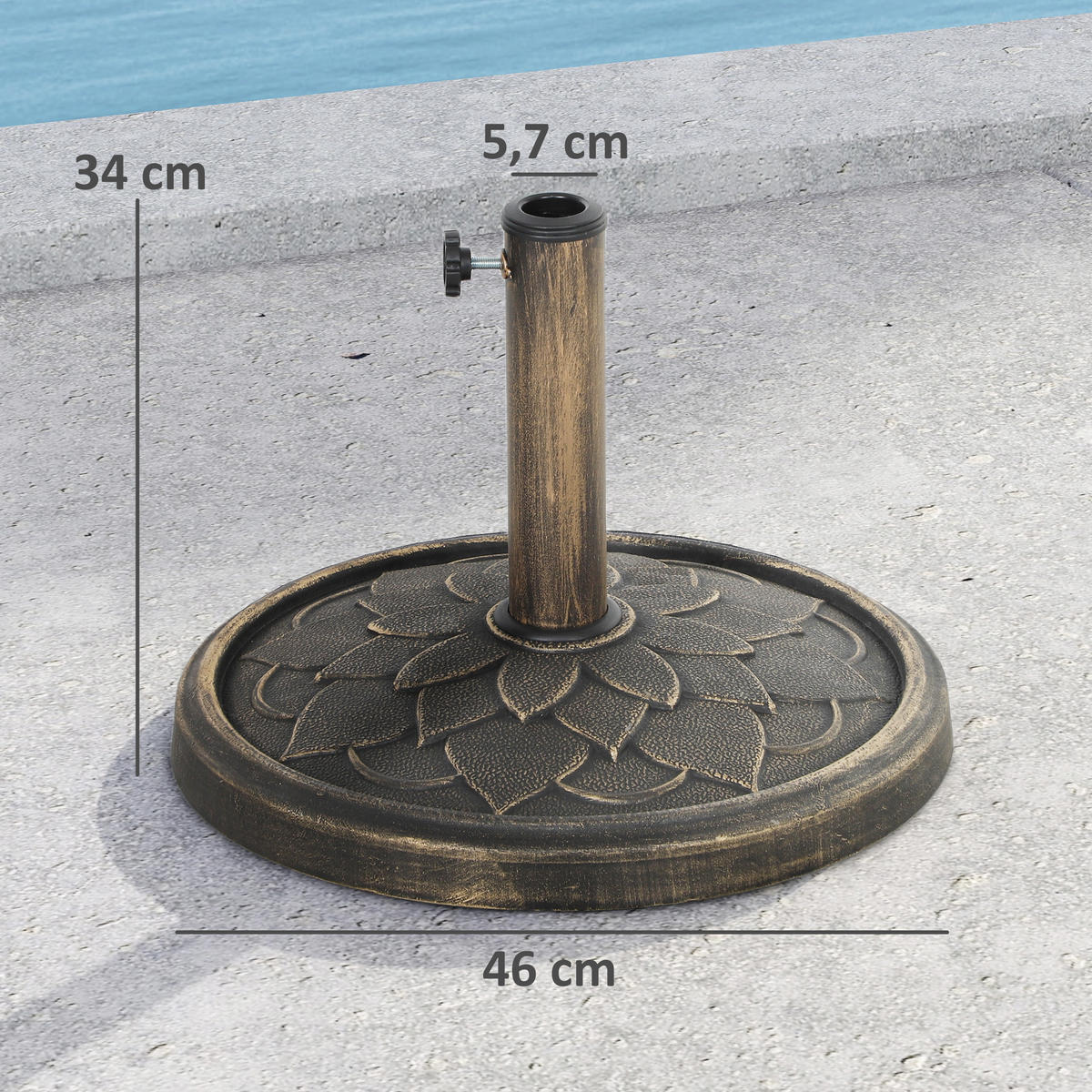 SONNENSCHIRMSTÄNDER Bronze 12 kg - Bronzefarben, Kunststoff (46/46cm) - PANGIVO