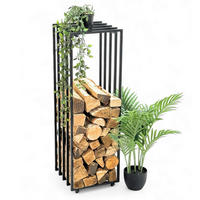 KAMINHOLZREGAL Innen Metall Schwarz - Schwarz, Metall (30/92/40cm) - DanDiBo