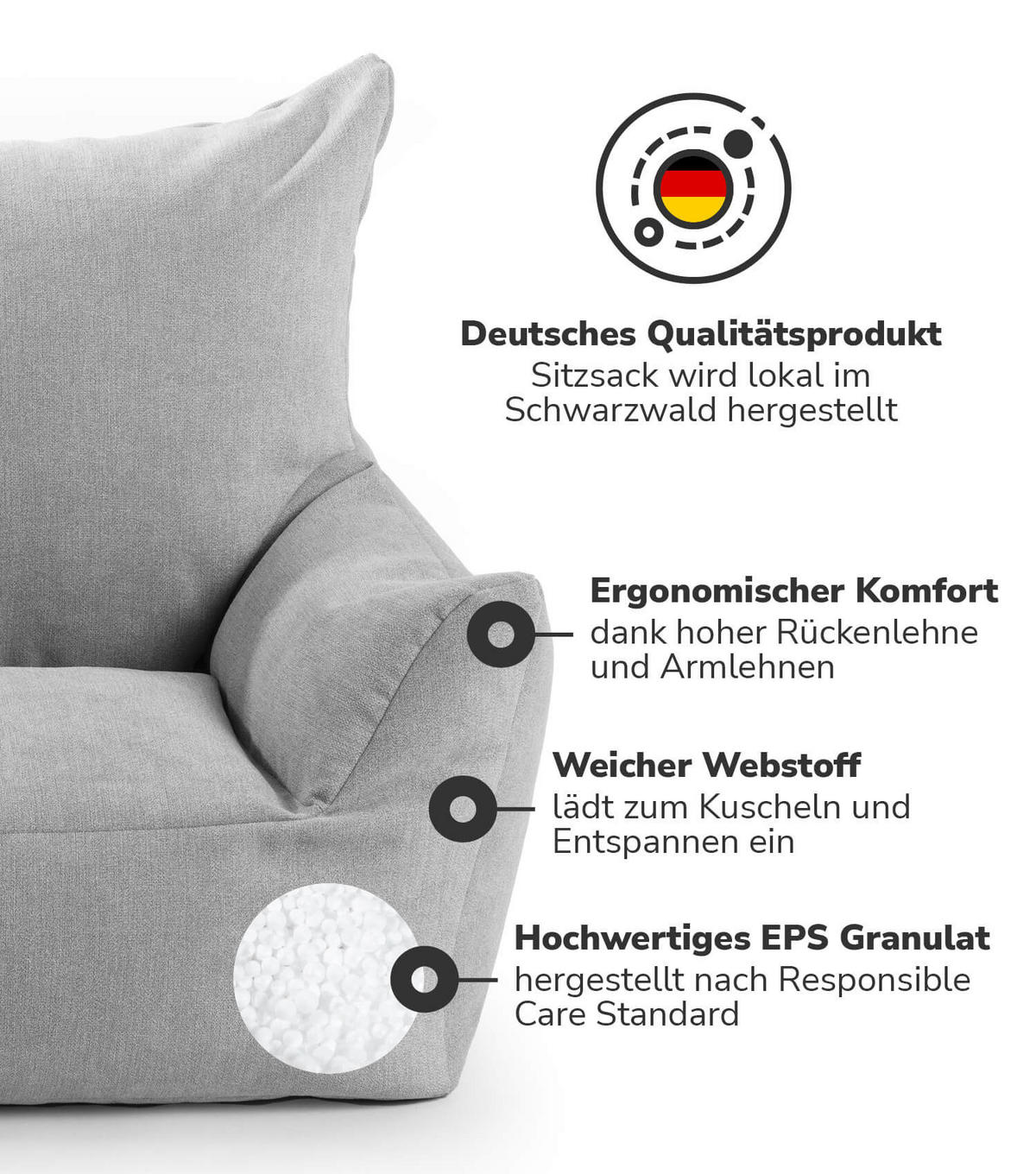 KINDERSESSEL Der Pausenheld - Grau, Textil (52/57/53cm) - Mokebo
