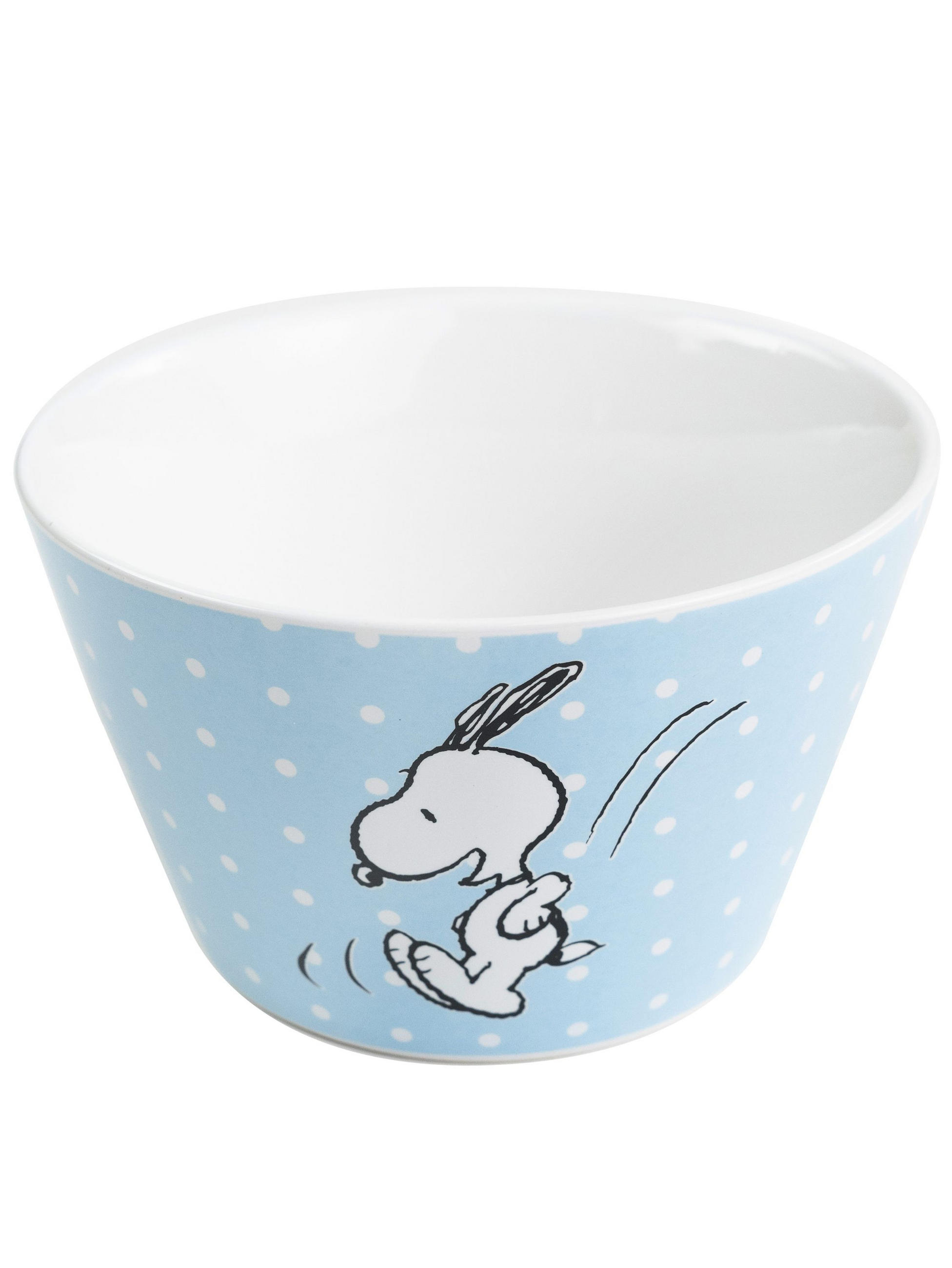 MÜSLISCHALE Snoopy Porzellan Blau mit Punkten 500 ml - Blau, Keramik (14cm) - United Labels
