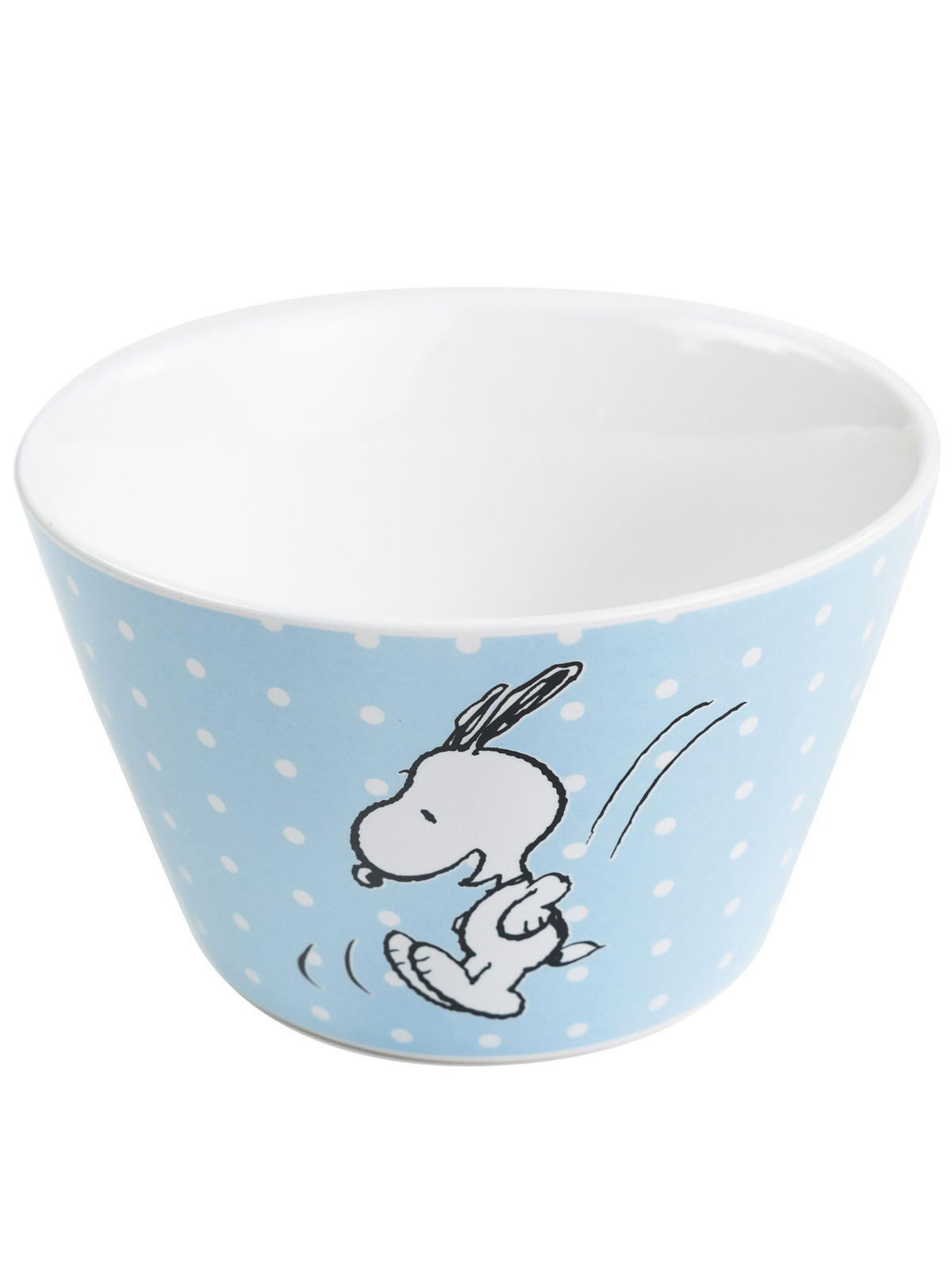 MÜSLISCHALE Snoopy Porzellan Blau mit Punkten 500 ml - Blau, Keramik (14cm) - United Labels