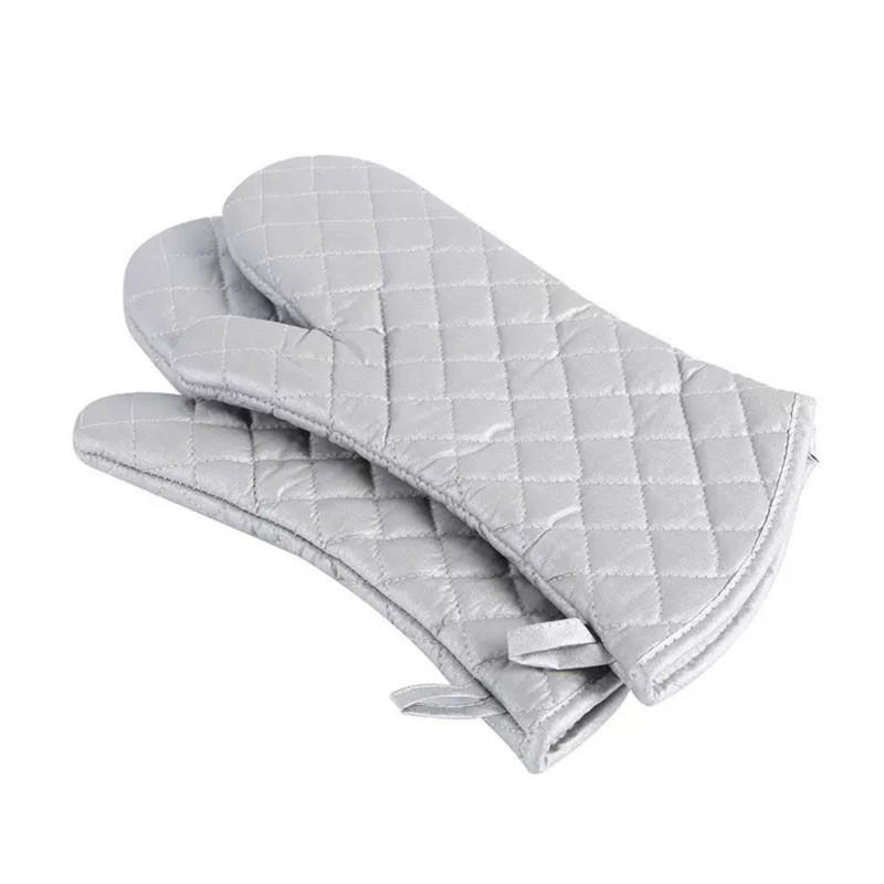OFENHANDSCHUHE - 30 x 16 cm - Silber - 2 Stück - Silberfarben, Textil (30/16cm)