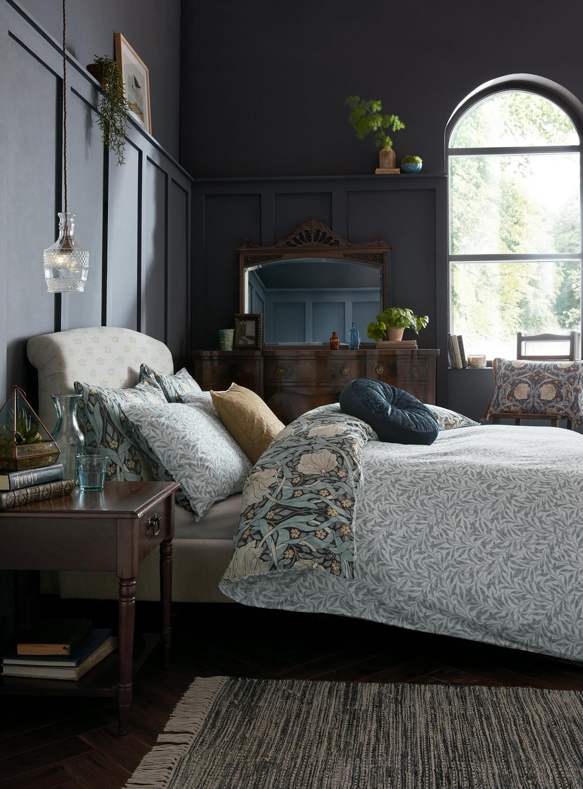 BETTWASCHE Pimpernel Blumen 3-Teilig 200x200 - Lila, Textil (200/200cm) - Morris & Co