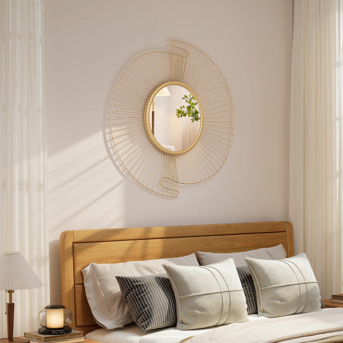 WANDSPIEGEL DE-14334 60 cm, mit 360°-Aufhängung Gold - Goldfarben, Metall (60/60/3.2cm) - ComfortXL