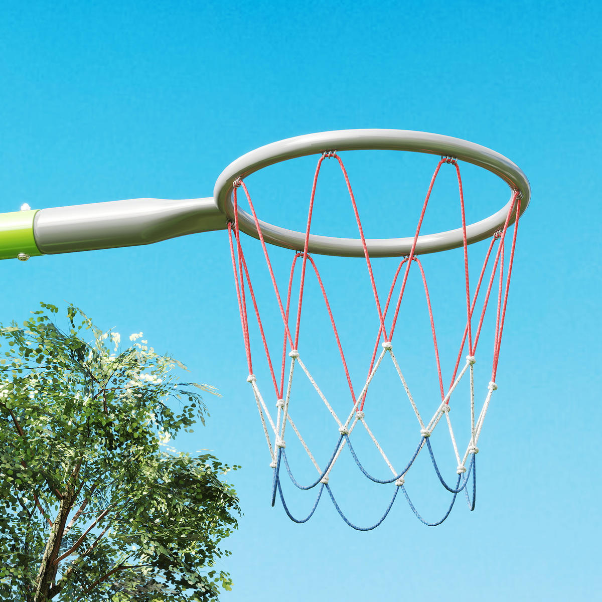 SCHAUKELGESTELL Outdoor Schaukelgerüst mit Schaukel, Basketballkorb, Fußballtor - Grün, Metall (180/238cm) - AIYAPLAY