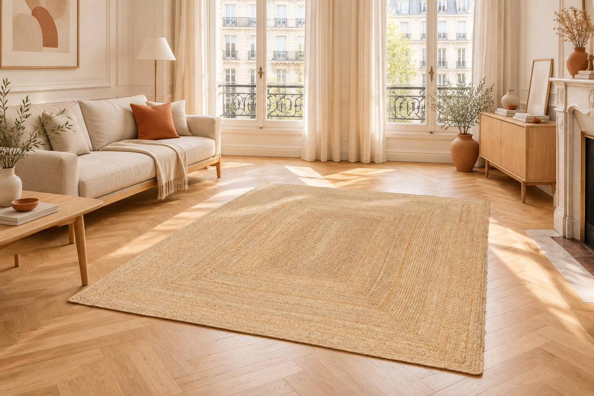TEPPICH Design handgefertigt Jute beige - Beige, Naturmaterialien (120/170cm) - AFK Living