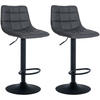 BARHOCKER 2er Set Lederlook grau - Schwarz/Grau, Textil/Metall (43/87/46.5cm) - CLP