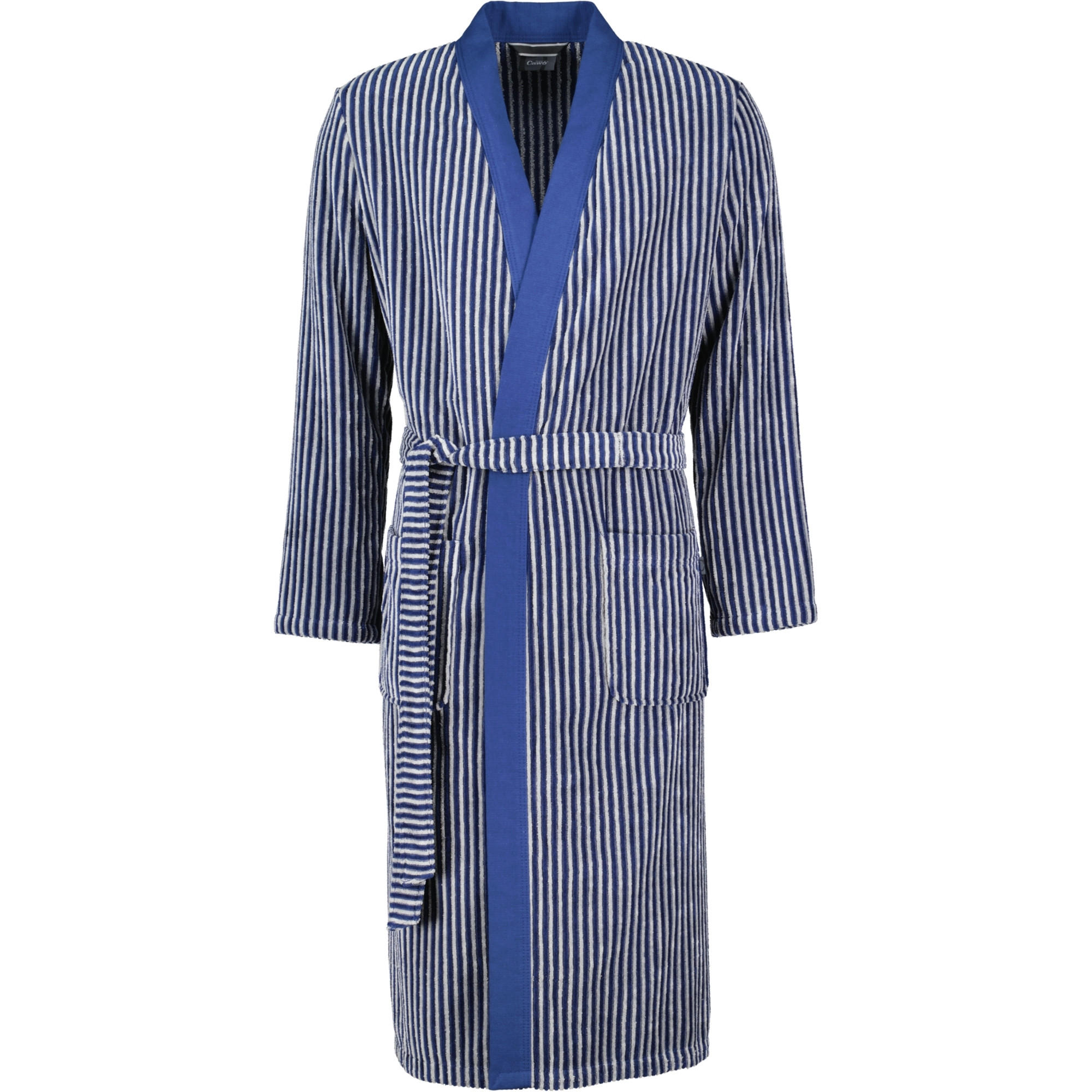 BADEMANTEL HERREN KIMONO STREIFEN 2843 BLAU - 17 - Blau, Textil (Snull) - Cawoe