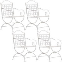 GARTENSTUHL 4 Metall Antik Weiß - Weiß, Metall (56/92/53cm) - CLP