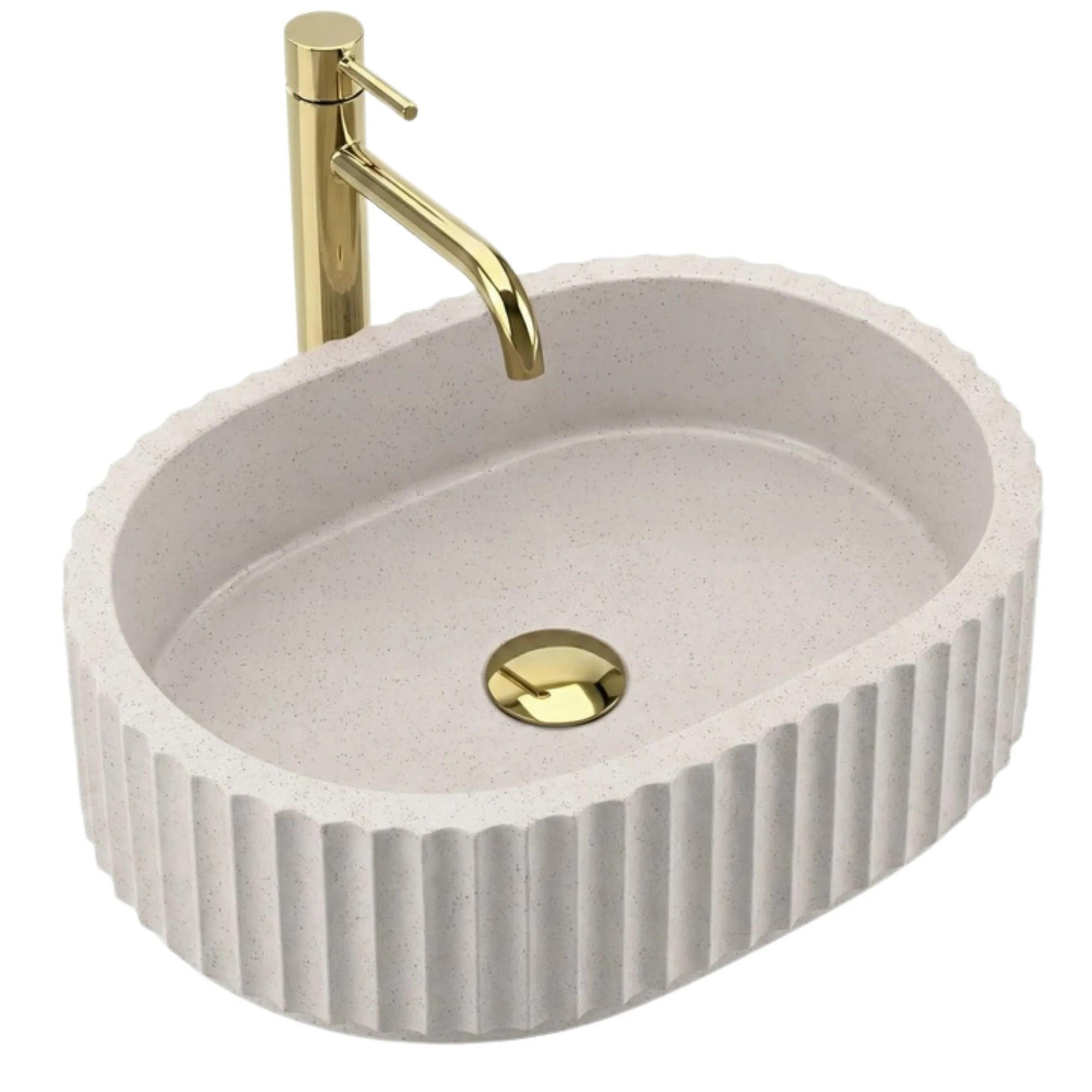 AUFSATZWASCHBECKEN Rea Margaret Beige - Beige, Kunststoff (35.5/12.5/49cm) - REA