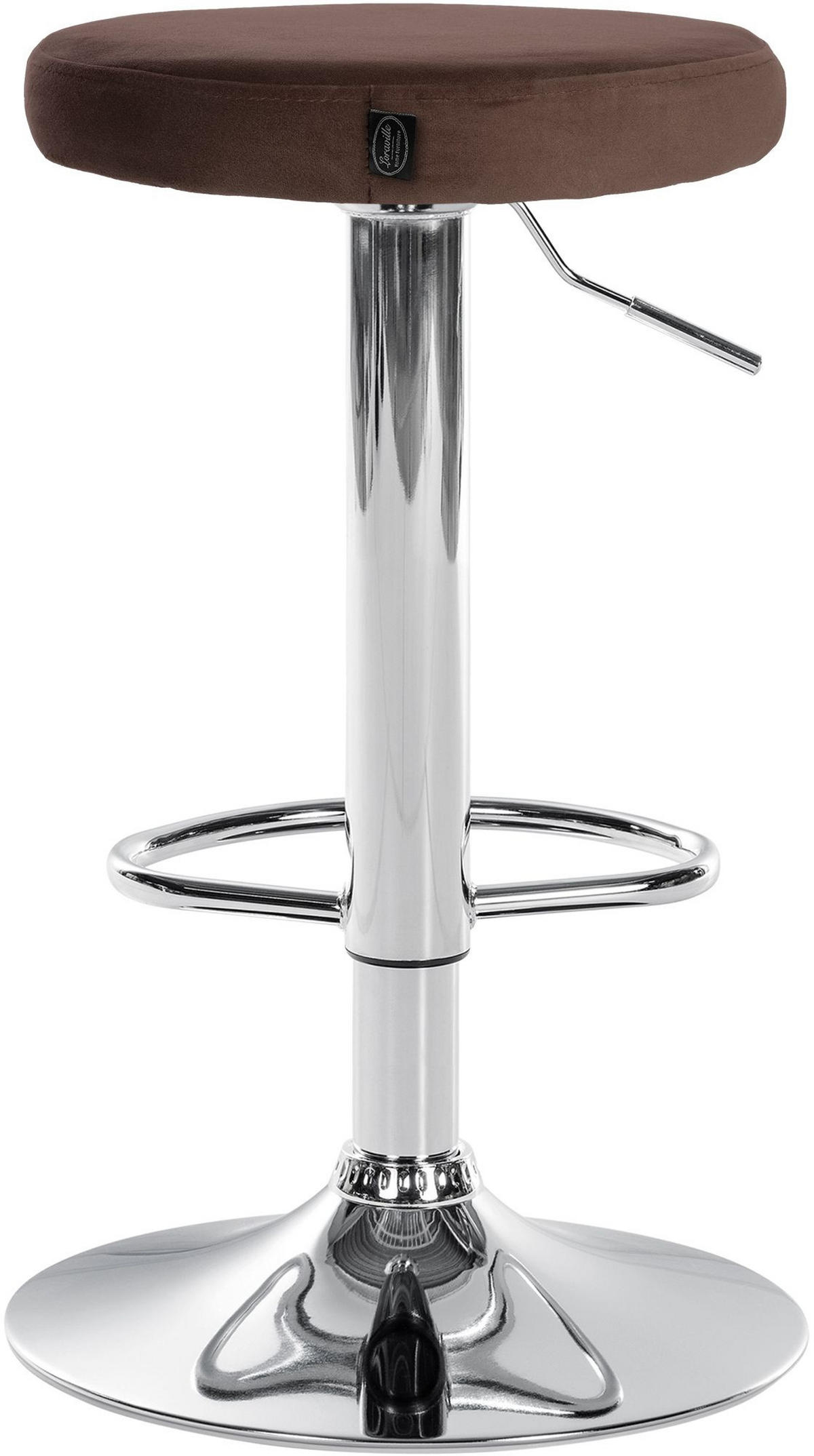 BARHOCKER 2er Set Samt braun - Braun, Textil/Metall (38.5/60/38.5cm) - CLP
