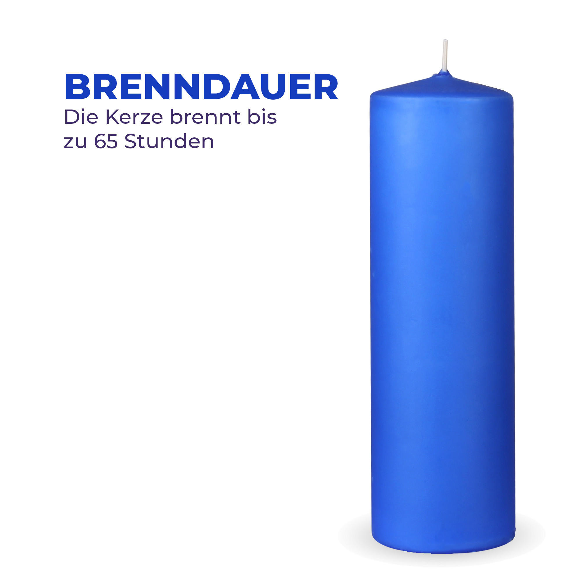 STUMPENKERZEN 4er Pack "Dunkelblau", Größe Ø7cm x Höhe: 20 cm - Dunkelblau, Naturmaterialien (7/20cm) - Bestlivings