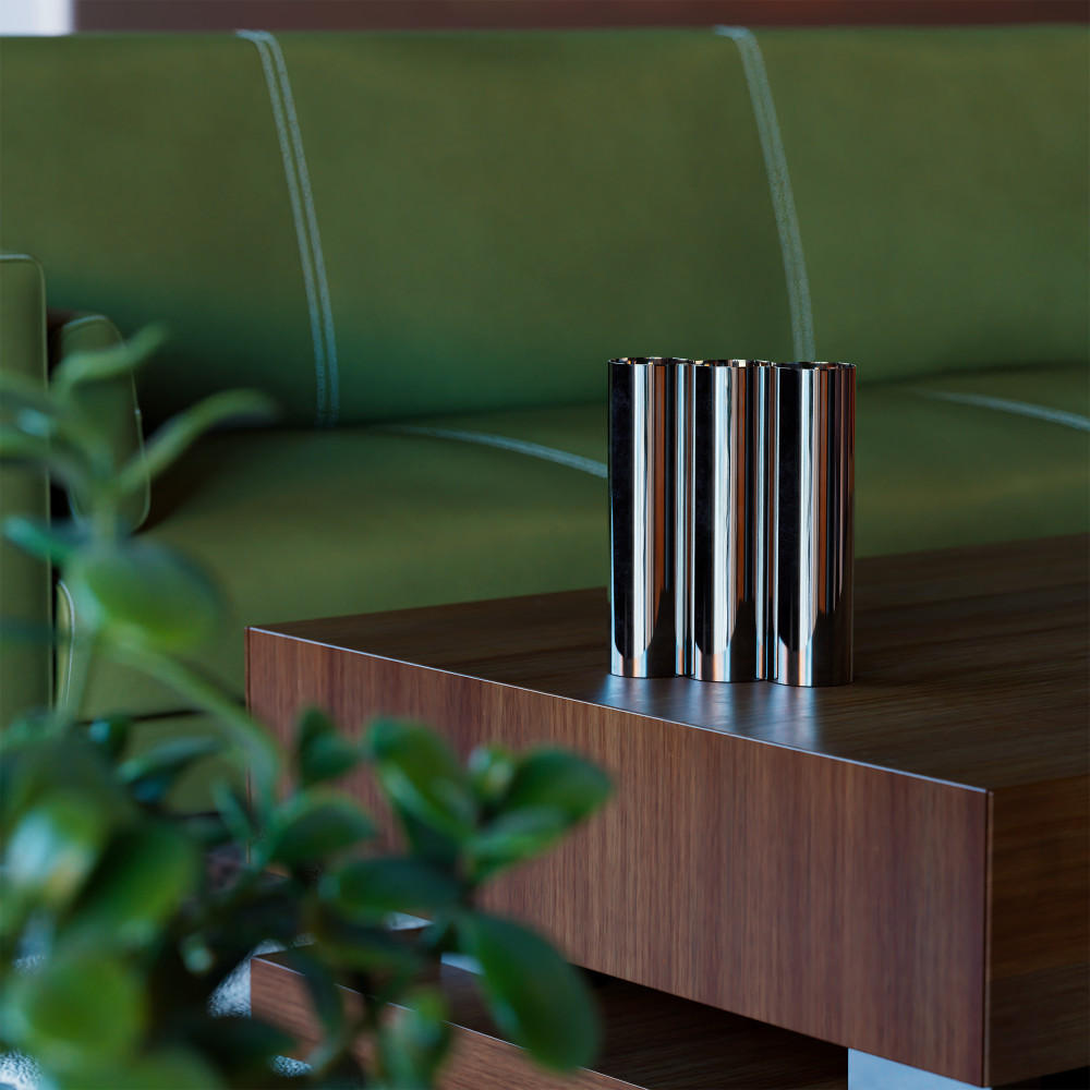 METALLVASE - Flora - Chrom - Chromfarben, Metall (28cm) - Drawer