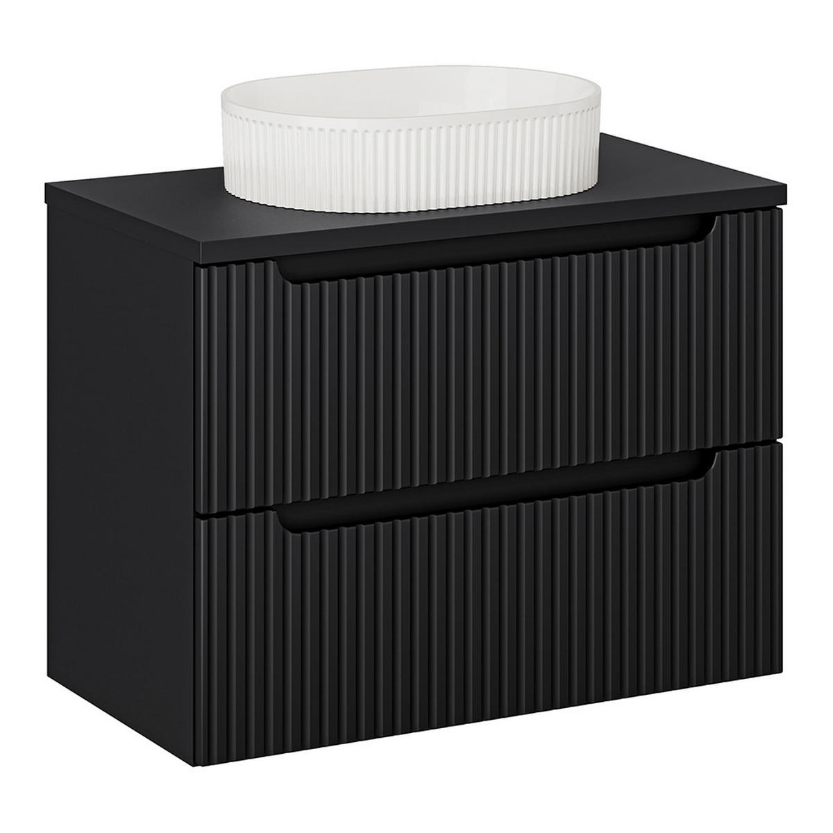 WASCHTISCH Newport-56 - Schwarz, Holzwerkstoff (80/71/40cm) - Lomado