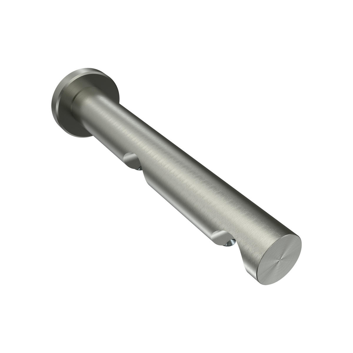 TRÄGER FÜR GARDINENSTANGEN 20 mm Ø, Platon 2-läufig, Edelstahl-Optik - Edelstahlfarben, Metall (16/4/4cm) - INTERDECO