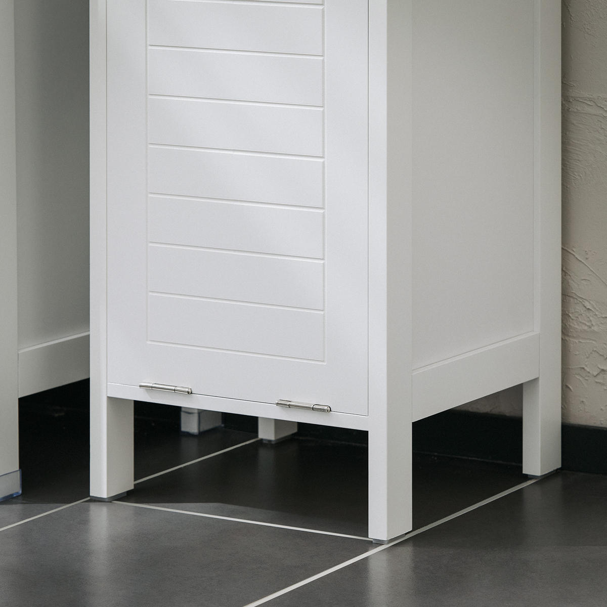 WÄSCHESCHRANK mit Wäschesack Weiß - Weiß, Holzwerkstoff (30/90/30cm) - SoBuy